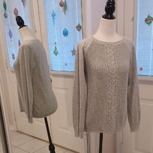 4/$60 Cozy Gray Cable Knit Sweater - Size Small